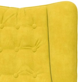 Poltrona Relaxante vidaXL em Veludo Amarelo