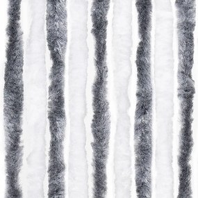 Cortina anti-insetos 56x200 cm chenille cinzento e branco