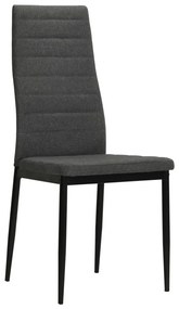 Cadeiras de jantar 6 pcs tecido cinzento-escuro