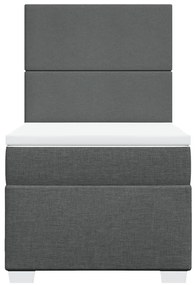 Cama com molas/colchão 90x190 cm tecido cinza-escuro