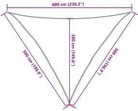 Para-sol estilo vela triangular 160 g/m² 5x5x6 m PEAD azul