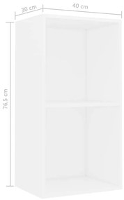 Estante com 2 prateleiras 40x30x76,5 cm contraplacado branco