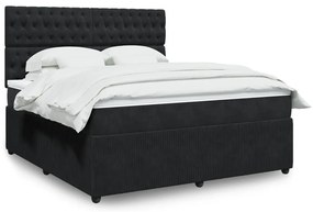 Cama com molas/colchão 180x200 cm veludo preto