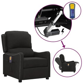 vidaXL Poltrona de massagens elevatória tecido preto