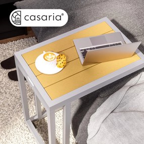 Mesa de apoio lateral jardim, ou sala em WPC  65,5x50x40 cm natural