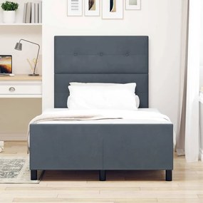 Estrutura de Cama vidaXL Cinza Escuro 120x190 cm Veludo
