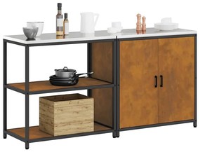 Conjunto de Armazenamento de Cozinha 2 pcs Ferro Enferrujado