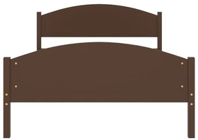 Estrutura de cama 120x200 cm pinho maciço castanho-escuro