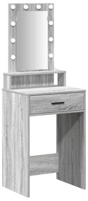 Mesa de maquilhagem vidaXL com luzes LED cinzento sonoma 50x41x140 cm