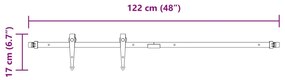 Mini kit p/ porta de armário deslizante 122cm aço carbono preto