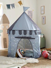 Tenda de jogo castelo, em tecido azul