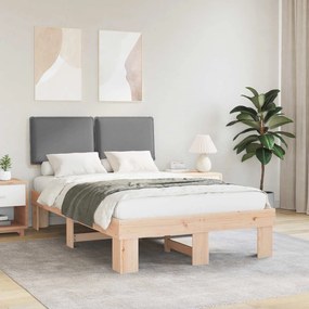 vidaXL Estrutura de Cama com Cabeceira Estofada Cinzento-claro