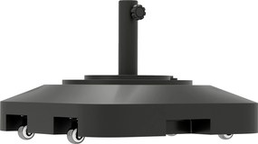 Outsunny Base para Guarda-Sol com Rodas e 2 Travões, Base para Guarda-Sol em HDPE com Água 19 kg e Areia 25 kg, para Hastes de Guarda-Sol Ø38/48 mm, 48x48x32,5 cm, Preto | Aosom Portugal