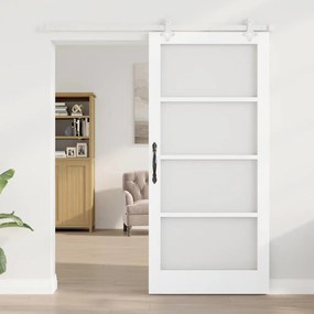 Conjunto de Porta Deslizante vidaXL com Hardware Branco 93x202 cm Made