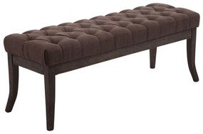 Banco Ramses em tecido com estrutura em antigo escuro 46 x 120 x 38 cm Castanho