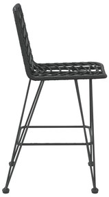 Bancos de bar 2 pcs 45x56x103,5 cm vime PE e aço preto