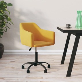 vidaXL Cadeira de escritório giratória veludo amarelo