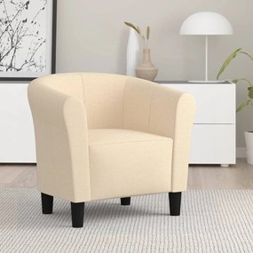 vidaXL Poltrona em tecido cor creme