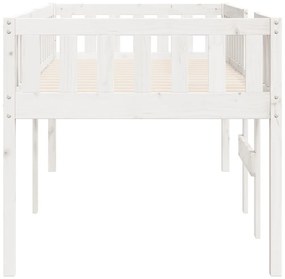 Cama de criança sem colchão 80x200 cm pinho maciço branco