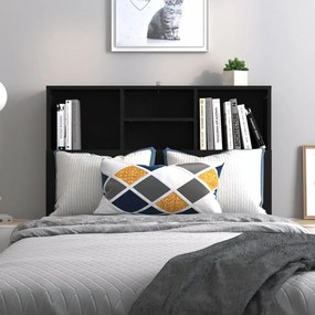 Cabeceira de Cama Dakota com Prateleiras de 100cm - Preto - Design Nór