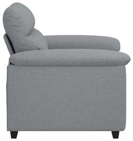 Poltrona tecido 60 cm cinzento-claro