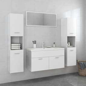 vidaXL Conj. móveis casa de banho derivados madeira branco brilhante