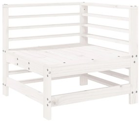 3 pcs conjunto lounge de jardim madeira de pinho maciça branco