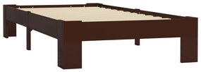 Estrutura de cama 90x200 cm pinho maciço castanho-escuro