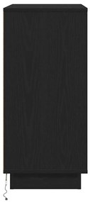 Criado-mudo vidaXL com LED Carvão Preto 71x34,5x75 cm em Madeira Engen
