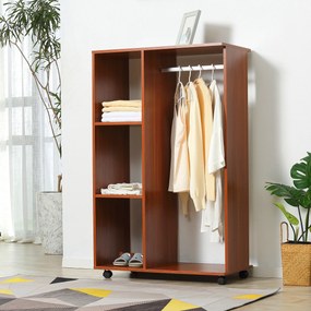 Guarda roupa aberto 80 x 40 x 128 cm Painéis de aglomerado Cor nogueira