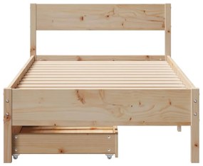 Cama sem colchão 90x190 cm madeira de pinho maciça