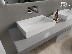 Mexen Ava lavatório de bancada de conglomerado B/O 60 x 38 cm, branco - 23016000