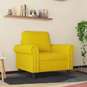 Poltrona 60 cm veludo amarelo