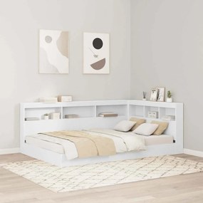 vidaXL Cabeceira de armazenamento Branco 120 cm Madeira processada