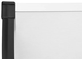 Toldo para porta 358,5x90 cm policarbonato preto/transparente
