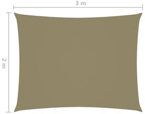 Para-sol tecido oxford retangular 2x3 m bege