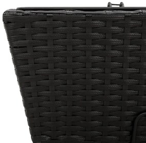 Canteiros com ganchos 2 pcs vime PE preto
