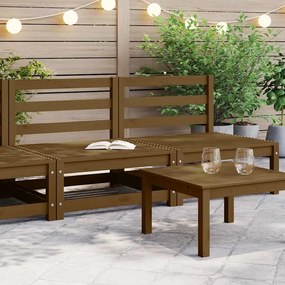 vidaXL Sofás de centro para jardim 2 pcs pinho maciço castanho mel