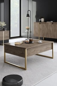 Conjunto de Mobiliário de Sala Luxe – Noz Dourado – Console 160x35x80