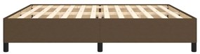 Estrutura de cama sem colchão 200x200 cm tecido castanho-escuro