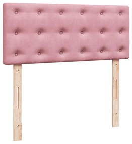 Cama boxspring com colchão 120x200 cm veludo rosa