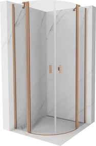 Mexen Mist cabine de duche semicircular articulada 80 x 80 cm, transparente, cobre escovado - 8A32-080-080-65-00
