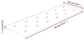 Painel parede 12pcs 90x30 cm couro artificial 3,24m² cappuccino