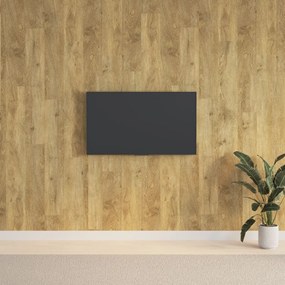 Painel de parede c/ aspeto de madeira 2,06 m² PVC castanho