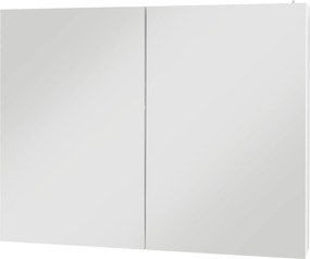 Armário de parede com espelho e iluminação LED para casa de banho 2 em 1,  90 x 15 x 70 cm