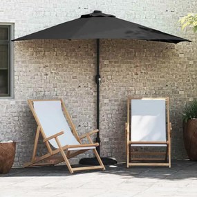 vidaXL Guarda-sol de Jardim Preto 294 x 150 x 224 cm tecido