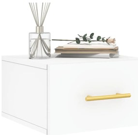 Mesas de cabeceira montagem na parede 2 pcs 35x35x20 cm branco