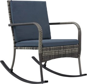 vidaXL Cadeira de baloiço para jardim vime PE antracite
