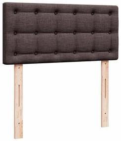 Cama otomana com colchão 100x200 cm tecido castanho escuro