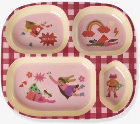 Prato de melamina HERO rice quadrados rosa